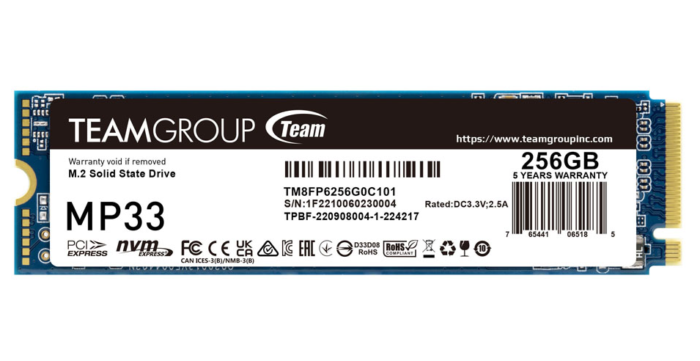 TEAMGROUP MP33 M.2 PCIe SSD 256GB