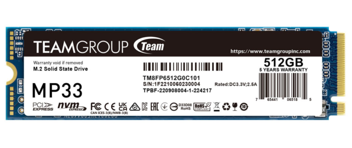 TEAMGROUP MP33 M.2 PCIe SSD 512GB