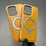 Njoyny Premium Luxury Leather Magsafe Stand Back Case