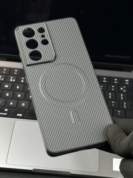 Premium Texture Carbon Look MagSafe Back Case For Samsung Galaxy S21 Ultra
