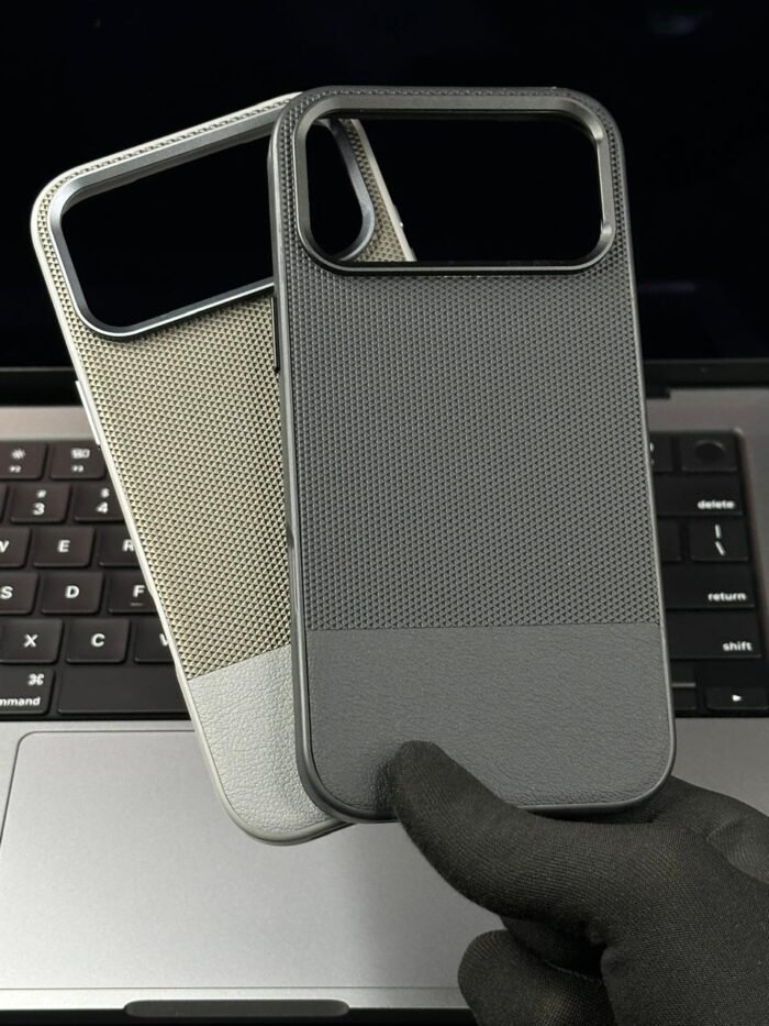 Vegan Matrix Leather Back Case For iPhone 17 Pro Max