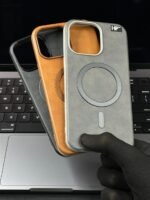 Premium Quality Leather Back Magsafe Case For iPhone 16 Pro Max