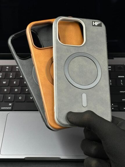 Premium Quality Leather Back Magsafe Case For iPhone 16 Pro Max