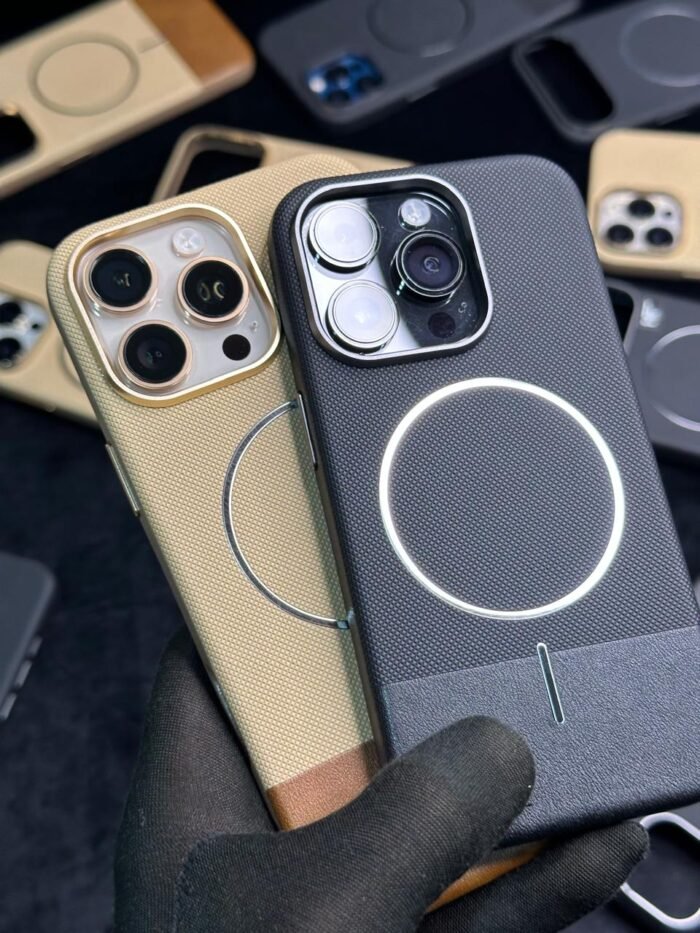 Vegan MagSafe Matrix Leather Textured Back Case For all iPhone Apple Models Best Price in Pakistan  - Image 5