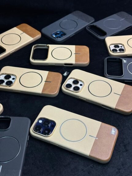 Vegan MagSafe Matrix Leather Textured Back Case For all iPhone Apple Models Best Price in Pakistan 