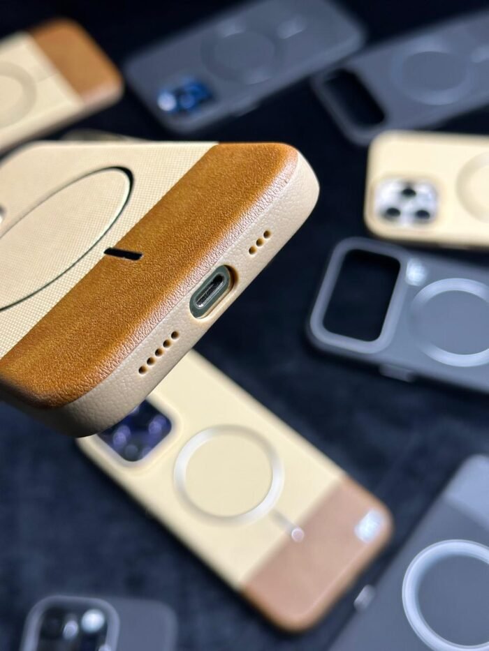 Vegan MagSafe Matrix Leather Textured Back Case For all iPhone Apple Models Best Price in Pakistan  - Image 7