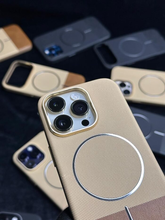 Vegan MagSafe Matrix Leather Textured Back Case For all iPhone Apple Models Best Price in Pakistan  - Image 6