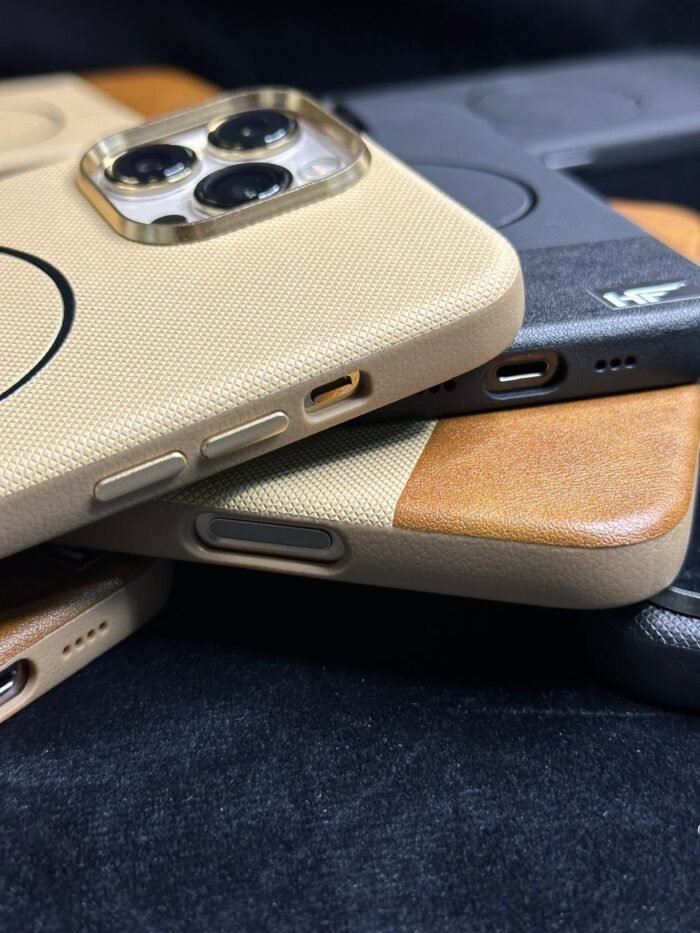 Vegan MagSafe Matrix Leather Textured Back Case For all iPhone Apple Models Best Price in Pakistan  - Image 2