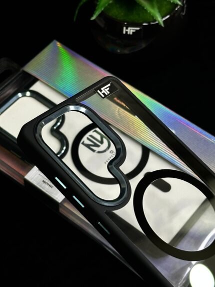 NJOYNY Color Border Magsafe Acrylic Back Case For Samsung Galaxy S25 Ultra | Galaxy S25 Ultra Covers