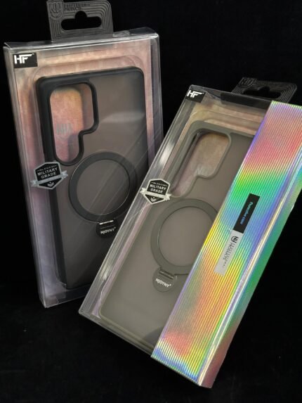 NJOYNY Color Border Matt Back Magsafe Stand Case For Samsung Galaxy S25 Ultra | Galaxy S25 Ultra Covers