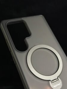 NJOYNY Color Border Matt Back Magsafe Stand Case For Samsung Galaxy S25 Ultra | Galaxy S25 Ultra Covers